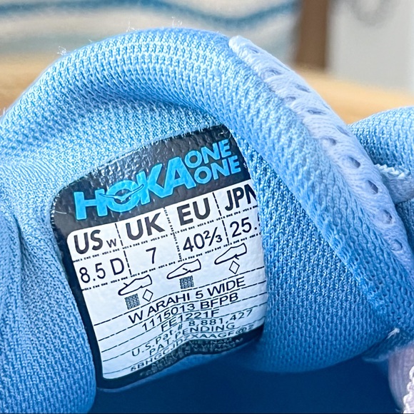 HOKA ONE ONE Arahi 5 Blue Fog Provincial Blue Road-Running Sneakers 8.5 Wide - Picture 8 of 8